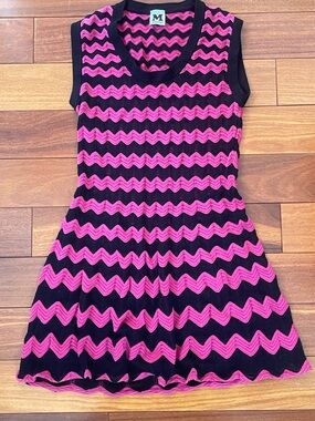 Missoni Pink and Black Zigzag Knit Swim Coverup